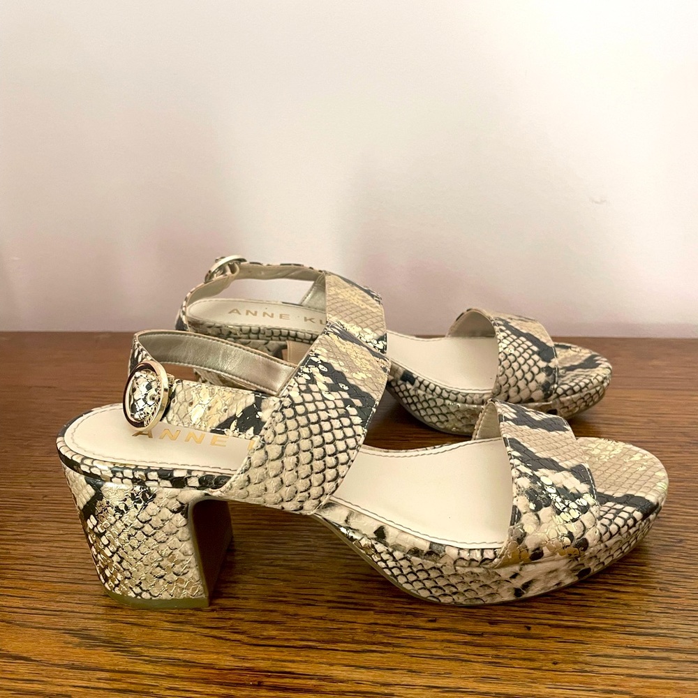 Snake skin strappy heels